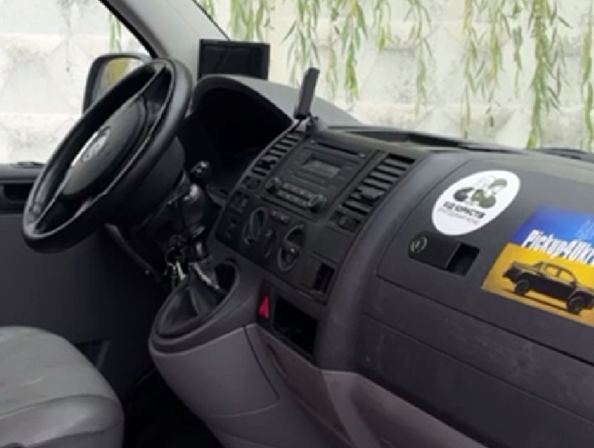Cockpit of a VW T5 converted into a casualty evacuation vehicle